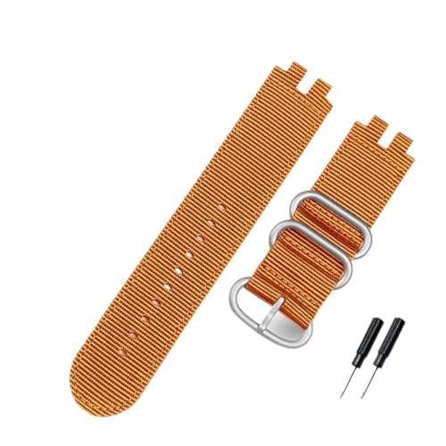 NBCNZCTSAS Passend for Casio Modified PRW-3000 PRW3000/3100/6000/6100Y, belüftetes Nylon-Uhrenarmband for Outdoor-Sport, wasserdicht, Armeegrün(Orange-steel buckle) von NBCNZCTSAS