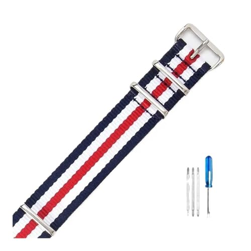 NBCNZCTSAS Passend for Daniel, passend for Wellington, passend for Tissot, passend for Rolex Water Ghost, passend for Citizen, passend for Seiko, elastisches Nylon-Uhrenarmband, 18 20 22 mm((5)Red,18m von NBCNZCTSAS