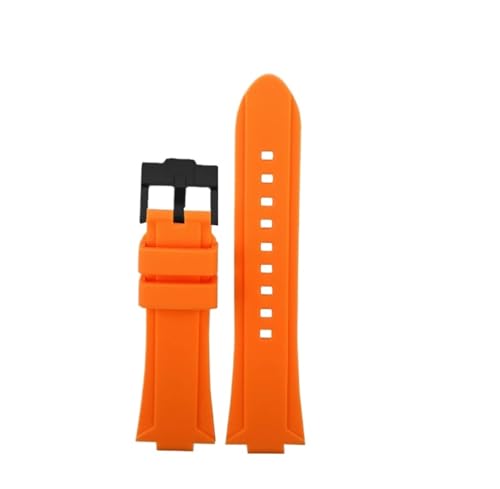 NBCNZCTSAS Passend for G-SHOCK Passend for Casio GW6900 DW5600 GW-B5600 GM-5600 wasserdichtes erhöhtes Silikonarmband DW-5600 weiches Herrenarmband 24–16 mm konvex(Orange-black buckle) von NBCNZCTSAS