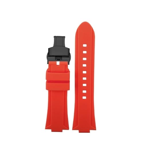 NBCNZCTSAS Passend for G-SHOCK Passend for Casio GW6900 DW5600 GW-B5600 GM-5600 wasserdichtes erhöhtes Silikonarmband DW-5600 weiches Herrenarmband 24–16 mm konvex(Red-Black Folding) von NBCNZCTSAS