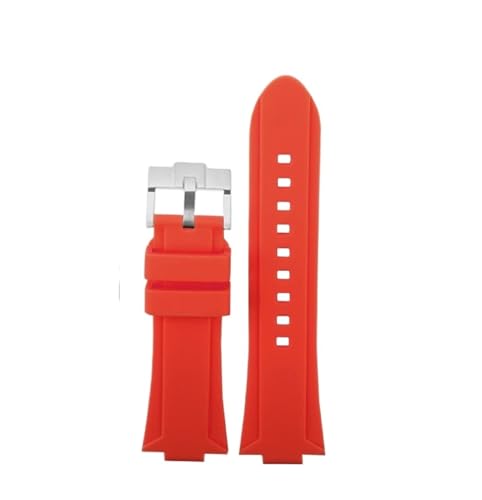 NBCNZCTSAS Passend for G-SHOCK Passend for Casio GW6900 DW5600 GW-B5600 GM-5600 wasserdichtes erhöhtes Silikonarmband DW-5600 weiches Herrenarmband 24–16 mm konvex(Red-Silver Buckle) von NBCNZCTSAS
