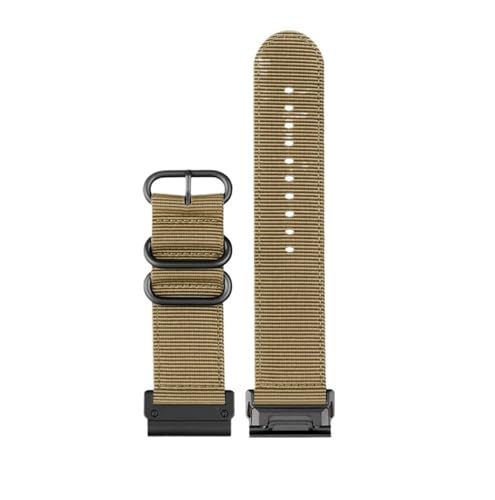 NBCNZCTSAS Passend for Garmin Tactix Delta Tactix7 7 Pro Descent MK1 MK2 MK2i Quickfit 26 mm Fenix6/6X/7/7X Uhr Nylonarmband mit Riemen(Khaki bk,22mm) von NBCNZCTSAS