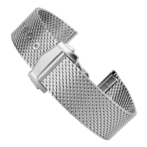 NBCNZCTSAS Passend for Heimdallr Mesh-Armband, passend for NTTD Sea Ghost Master-Uhrenarmband, Edelstahl, flaches Ende, universelles 20-mm-Armband, Stahlarmband(No logo) von NBCNZCTSAS