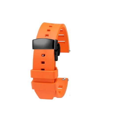NBCNZCTSAS Passend for Huawei WATCH3/4Pro Ultimate Strap GT2/GT3 Fluorkautschuk-Uhrenarmband Herren-Taucheruhren-Zubehör(Orange black buckle,20mm) von NBCNZCTSAS