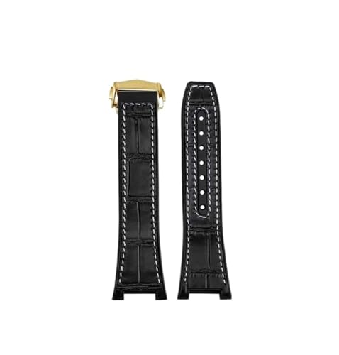 NBCNZCTSAS Passend for Omega Constellation 41 mm Uhrenarmband. Passend for Manhattan 39 mm. Serie: 25 x 14 mm(Black white-gold) von NBCNZCTSAS