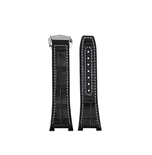 NBCNZCTSAS Passend for Omega Constellation 41 mm Uhrenarmband. Passend for Manhattan 39 mm. Serie: 25 x 14 mm(Black white-silver) von NBCNZCTSAS