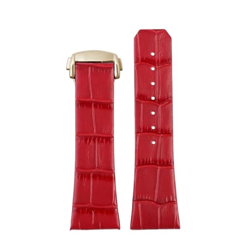 NBCNZCTSAS Passend for Omega Constellation Leder Uhrenarmband Herren Faltschließe Armband 23mm Kerbe 10mm rotbraun Armband(Red Gold Buckle) von NBCNZCTSAS