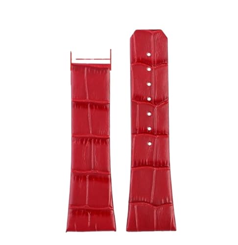 NBCNZCTSAS Passend for Omega Constellation Leder Uhrenarmband Herren Faltschließe Armband 23mm Kerbe 10mm rotbraun Armband(Red without buckle) von NBCNZCTSAS