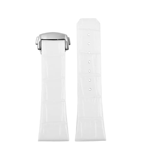 NBCNZCTSAS Passend for Omega Constellation Leder Uhrenarmband Herren Faltschließe Armband 23mm Kerbe 10mm rotbraun Armband(White Silver Buckle) von NBCNZCTSAS