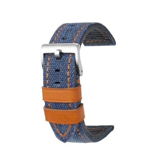 NBCNZCTSAS Passend for Panerai, passend for Breitling, passend for Hamilton, passend for Fossil, passend for JEEP, schwarzes, grünes, braunes Canvas-Lederarmband, 22 mm, 24 mm, dickes Material(Blue Or NBCNZCTSAS Passend for Panerai, passend for Breitling, passend for Hamilton, passend for Fossil, passend for JEEP, schwarzes, grünes, braunes Canvas-Lederarmband, 22 mm, 24 mm, dickes Material(Blue Or von NBCNZCTSAS