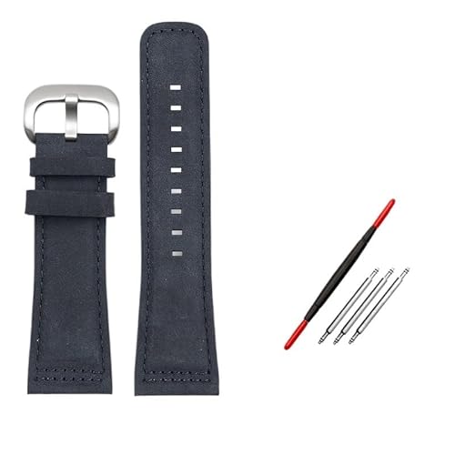 NBCNZCTSAS Passend for Seven Friday Leder-Uhrenarmband P2/PS1/M2/Q201 M3 Retro mattiertes großes Uhrenarmband 28 mm for Herrenarmband(Dark grey-silver) von NBCNZCTSAS