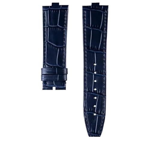 NBCNZCTSAS Passend for Vacheron Constantin Danton Uhrenarmband, passend for Crossover Four Seas VC 4300/4500 V 5500 V 7900 V Serie, erhöhtes Leder-Uhrenarmband, 24 x 7 mm(Blue-no bucke) von NBCNZCTSAS