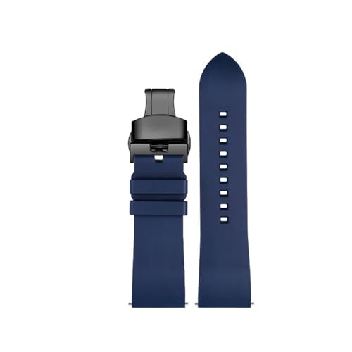 NBCNZCTSAS Schnellverschluss-Fluorkautschuk-Armband passend for Luminox-Uhren der Serien 3051 8800 3080 1820 7251 3050, 20 22 23 mm(Blue black buckle,22mm) von NBCNZCTSAS