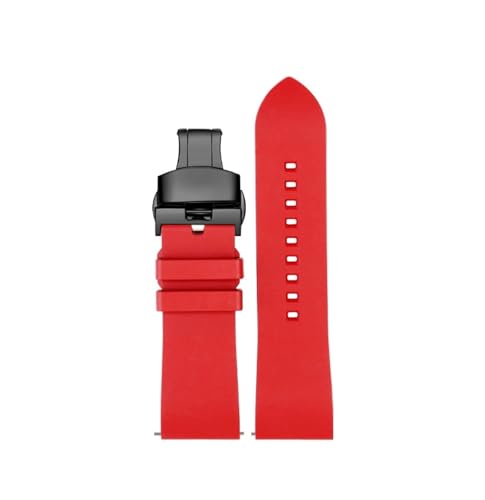 NBCNZCTSAS Schnellverschluss-Fluorkautschuk-Armband passend for Luminox-Uhren der Serien 3051 8800 3080 1820 7251 3050, 20 22 23 mm(Red black buckle,20mm) von NBCNZCTSAS