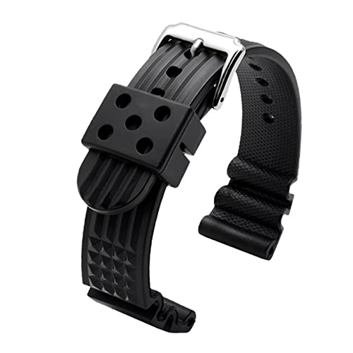 NBCNZCTSAS Schwarzer Gummi-Drop-Resistenz-Handgelenkband for Ghost-Fit for den König fit for Seiko. Wassergeister 22mm Silikonuhr Sport Ersatzarmband von NBCNZCTSAS