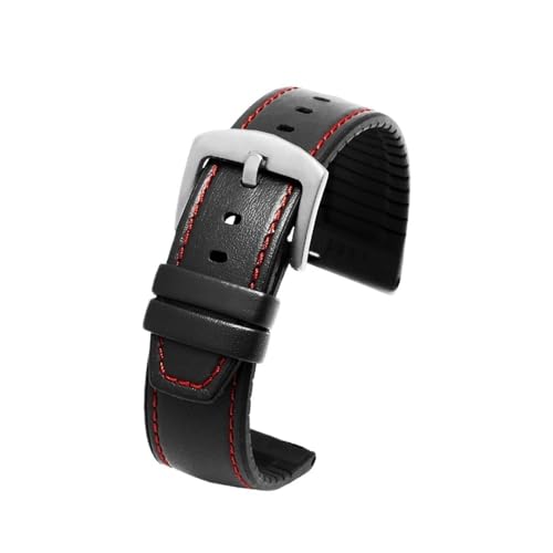 NBCNZCTSAS Silikonarmband passend for Armani Ar1970 2447 2448 60013 60003 Serie Band passend for Huawei Universal-Uhrenzubehör22(Red thread sk) von NBCNZCTSAS