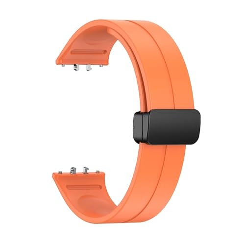 NBCNZCTSAS Silikonarmband passend for Samsung Galaxy Fit 3, Sportarmband mit magnetischer Schnalle, passend for Galaxy Fit3, Armband ohne Lücken, Zubehör(Orange) von NBCNZCTSAS