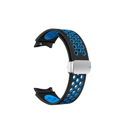 NBCNZCTSAS Silikonarmband passend for Samsung Galaxy Watch 6 5 4 40 mm 44 mm 5Pro 45 mm, keine Lücken, magnetische Schnalle, Watch 6 Classic 43 47 mm 42 46 mm Band(Black grey-B,6 4 Classic) von NBCNZCTSAS