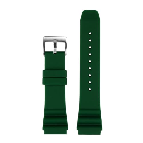 NBCNZCTSAS Silikonkautschuk-Uhrenarmband 20 22 mm Hi-Q Soft Schwarz Blau Orange Rot Herrenarmband Armband passend for CASIO MDV-106 MTP-VD01(Green-S pin,22mm) von NBCNZCTSAS