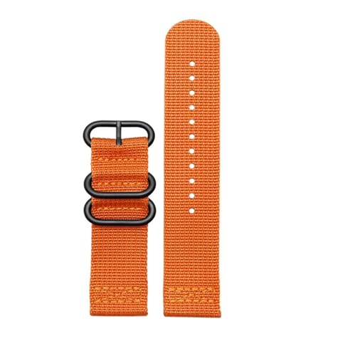 NBCNZCTSAS Sportarmband aus gewebtem Nylon, passend for Samsung Galaxy Gear S3 S2 Classic Active 1/2, passend for Amazfit-Stoffarmband, 18 mm, 24 mm, 22 mm, 20 mm(Orange-black,20mm) von NBCNZCTSAS