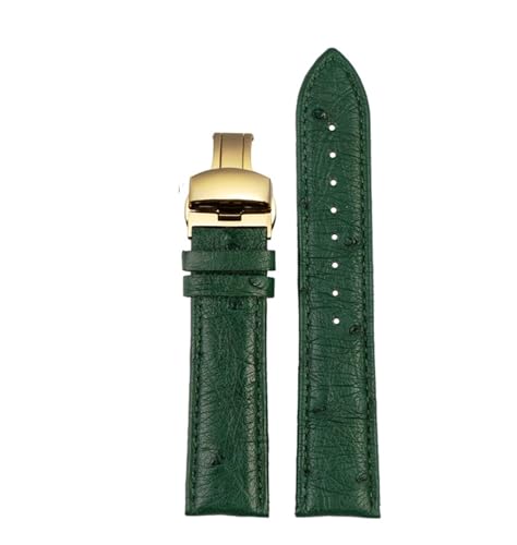 NBCNZCTSAS Straußenleder Passend for IWC Passend for Bertolfino Passend for Portugiesisch Passend for Chronographen-Armbanduhr Passend for Green Sea King Armband Lederarmband 20(A-green-gold,18mm) von NBCNZCTSAS