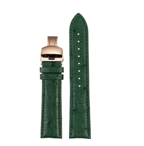 NBCNZCTSAS Straußenleder Passend for IWC Passend for Bertolfino Passend for Portugiesisch Passend for Chronographen-Armbanduhr Passend for Green Sea King Armband Lederarmband 20(A-green-rose gold,20mm von NBCNZCTSAS