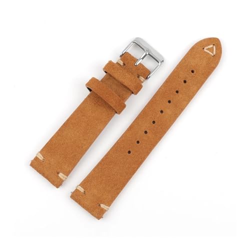 NBCNZCTSAS Uhrenarmbänder, handgefertigt, for Herren, 18 mm, 19 mm, 20 mm, 21 mm, 22 mm, Lederarmband, braunes Schnellverschluss-Armband(Tan,22mm) von NBCNZCTSAS