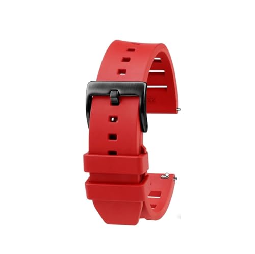 NBCNZCTSAS Uhrenarmband aus Fluorkautschuk, 20 mm, 22 mm, passend for Breitling-Armbänder, Schnellverschluss, Anpassung des Uhrenarmbands, passend for Taucheruhren jeder Marke(Red black pin,22mm) von NBCNZCTSAS