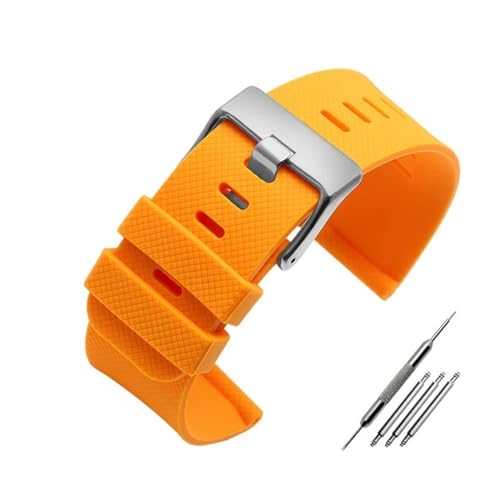NBCNZCTSAS Uhrenarmband aus Silikonkautschukharz, 24 mm, Sport, Schwarz, Grau, Gelb, passend for SUUNTO, passend for SPARTAN TRAVERSE ALPHA, passend for WOODLAND(B Yellow-S pin) von NBCNZCTSAS