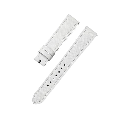 NBCNZCTSAS Uhrenzubehör 20-mm-Ledergürtel mit Oberschicht, passend for Hermes H Hour HH1.510/501-Uhrenarmbänder mit geprägter Textur(White,16mm) von NBCNZCTSAS