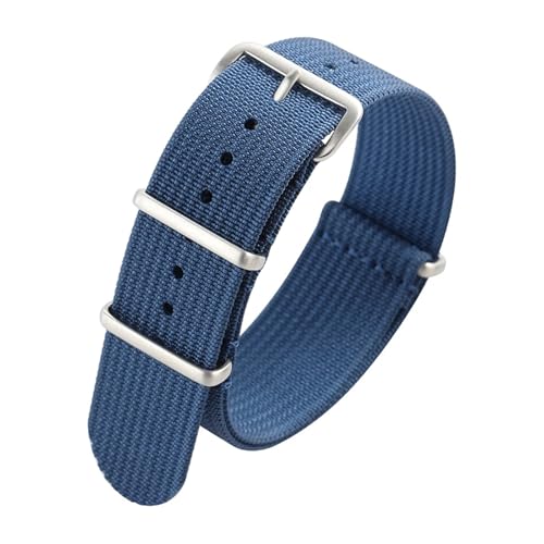 NBCNZCTSAS Universal-Nylon-Geflochtenes Armband passend for Uhren-Ersatzband, geripptes Armband, 20 mm, 22 mm(Blue,20mm) von NBCNZCTSAS
