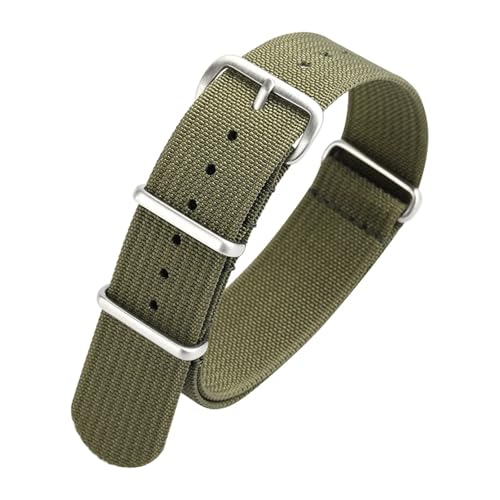 NBCNZCTSAS Universal-Nylon-Geflochtenes Armband passend for Uhren-Ersatzband, geripptes Armband, 20 mm, 22 mm(Green,18mm) von NBCNZCTSAS