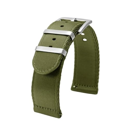 NBCNZCTSAS Verdicktes Canvas-Nylon-Uhrenarmband, passend for Omega/Fit for Joint Moon, 20 mm Schnellverschluss-Armband, grau-schwarzes Armbanduhrenarmband(Army Green sk) von NBCNZCTSAS
