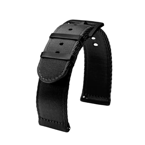 NBCNZCTSAS Verdicktes Canvas-Nylon-Uhrenarmband, passend for Omega/Fit for Joint Moon, 20 mm Schnellverschluss-Armband, grau-schwarzes Armbanduhrenarmband(Black bk) von NBCNZCTSAS