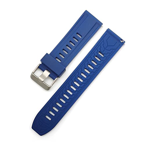 NBCNZCTSAS Wasserdicht atmungsaktives Silikongurt Schnellveröffentlichung Watchband -Armband for Samsung for aktiv 2 Passform for Huawei Uhr 18mm 20 mm 22 mm 24 mm(Blue,22mm) von NBCNZCTSAS