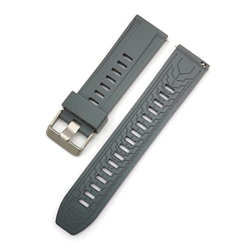 NBCNZCTSAS Wasserdicht atmungsaktives Silikongurt Schnellveröffentlichung Watchband -Armband for Samsung for aktiv 2 Passform for Huawei Uhr 18mm 20 mm 22 mm 24 mm(Gray,20mm) von NBCNZCTSAS