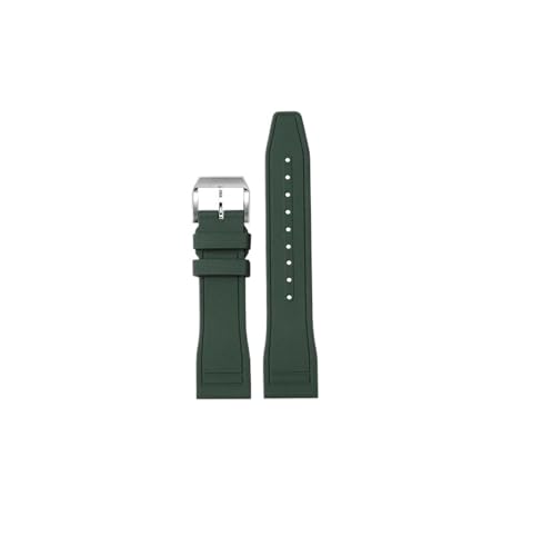 NBCNZCTSAS Watchdives Naturkautschukarmband 20 mm 22 mm Schnellverschluss Flaches Ende Universelles Premium-Kautschukarmband Passend for SKX007/SKX009/Turtel(Green,20mm) von NBCNZCTSAS