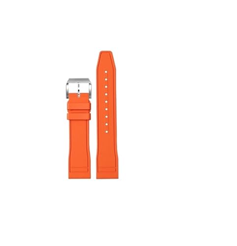 NBCNZCTSAS Watchdives Naturkautschukarmband 20 mm 22 mm Schnellverschluss Flaches Ende Universelles Premium-Kautschukarmband Passend for SKX007/SKX009/Turtel(Orange,22mm) von NBCNZCTSAS