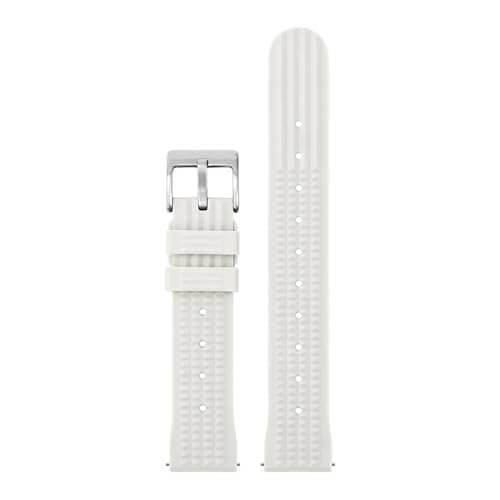 NBCNZCTSAS Watchdives Premium-Armband aus weichem Gummi mit Waffelmuster, 20 mm, 22 mm, Ersatzarmband mit Schnellverschluss, passend for Abalone, passend for Sea Ghost, passend for Monster(WD.F2-White von NBCNZCTSAS
