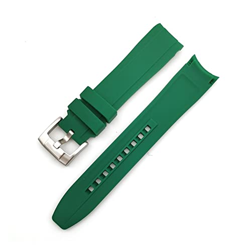 NBCNZCTSAS Weicher Gummigurt universeller Ellbogenbogengummi -Band Sport Ersatz Armband Uhr 18mm 20 mm 22 mm fit for die Natur(Green,22mm) von NBCNZCTSAS