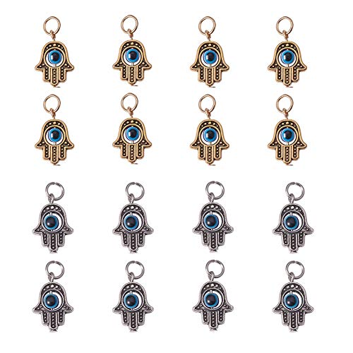 nbeads 30 Stücke Fatima Hand Perle Hamsa Evil Eye Perle Fatima Symbol Charme Für Schmuck, Die Entdeckungen DIY Halskette von nbeads