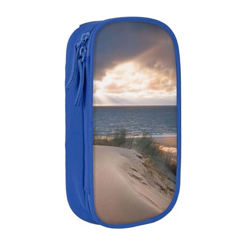 NBHDZENGW Beach Dunes Federmäppchen mit großem Fassungsvermögen, doppellagig, individuell bedruckt, strapazierfähiges Polyester, Organizer für Schule, Büro, Reisen, Kunstbedarf, Make-up, blau NBHDZENGW Beach Dunes Federmäppchen mit großem Fassungsvermögen, doppellagig, individuell bedruckt, strapazierfähiges Polyester, Organizer für Schule, Büro, Reisen, Kunstbedarf, Make-up, blau von NBHDZENGW