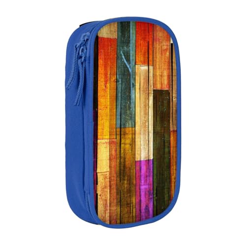 NBHDZENGW Bunt bemaltes Holz-Federmäppchen, großes Fassungsvermögen, doppellagig, individuell bedruckt, strapazierfähiges Polyester-Organizer für Schule, Büro, Reisen, Kunstbedarf, Make-up, blau NBHDZENGW Bunt bemaltes Holz-Federmäppchen, großes Fassungsvermögen, doppellagig, individuell bedruckt, strapazierfähiges Polyester-Organizer für Schule, Büro, Reisen, Kunstbedarf, Make-up, blau von NBHDZENGW