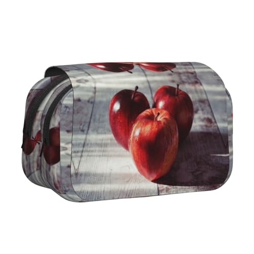 NBHDZENGW Doppelschichtiges Federmäppchen mit Obst-Muster, großes Fassungsvermögen, hochwertiges Polyestergewebe, vollflächiges Design, ideal für Schule, Reisen von NBHDZENGW