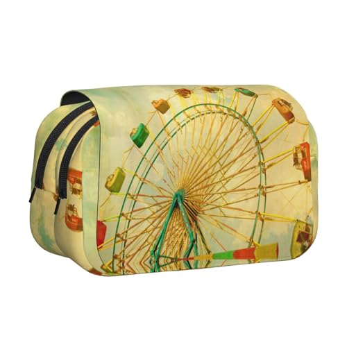 NBHDZENGW Doppelschichtiges Federmäppchen mit Rädern, Ölgemälde, großes Fassungsvermögen, hochwertiges Polyestergewebe, vollständiges Druck-Design, ideal für Schule, Reisen von NBHDZENGW