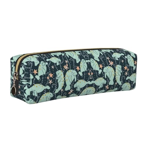 NBHDZENGW Federmäppchen aus Kalbsleder, mit glattem Reißverschluss, stilvolle, langlebige Reißverschlusstasche für Schule, Büro, Reisen, leicht, Volldruck, Schreibwarenhalter, gold, Einheitsgröße von NBHDZENGW