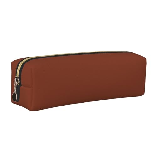 NBHDZENGW Federmäppchen aus Kokosfaser mit glattem Reißverschluss, stilvolle, langlebige Reißverschlusstasche für Schule, Büro, Reisen, leicht, Volldruck-Schreibwarenhalter, Braun, gold, Einheitsgröße von NBHDZENGW