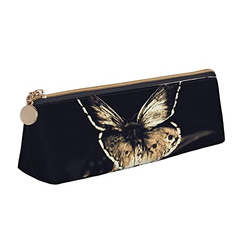 NBHDZENGW Federmäppchen aus Leder mit Schmetterlingsflügeln und glattem Reißverschluss, stilvolle langlebige Tasche für Schule, Büro, Reisen, leicht, Volldruck-Schreibwarenhalter von NBHDZENGW
