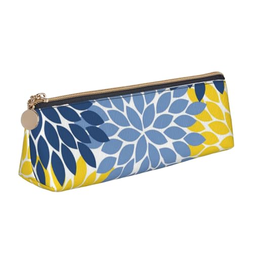 NBHDZENGW Federmäppchen aus Leder mit buntem Blumenmuster, mit glattem Reißverschluss, stilvoll, langlebig, für Schule, Büro, Reisen, leicht, Volldruck-Schreibwarenhalter von NBHDZENGW