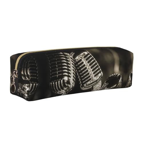 NBHDZENGW Federmäppchen aus Leder mit glattem Reißverschluss, stilvoll, langlebig, Reißverschlusstasche für Schule, Büro, Reisen, leicht, Volldruck-Schreibwarenhalter, gold, Einheitsgröße von NBHDZENGW